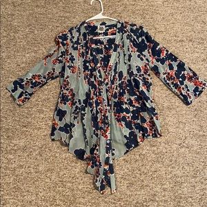 Blue Floral Button Up